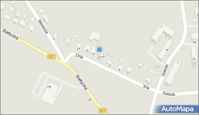 Olsztyn, Orla, 12, mapa Olsztyna