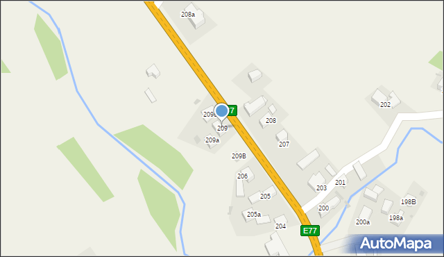 Orawka, Orawka, 209, mapa Orawka