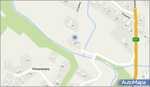 Orawka, Orawka, 91, mapa Orawka