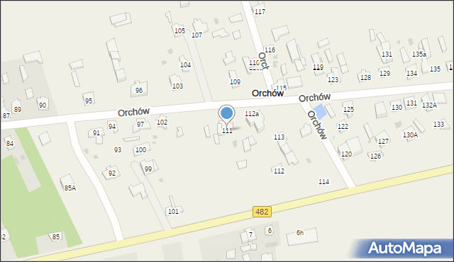 Orchów, Orchów, 111, mapa Orchów