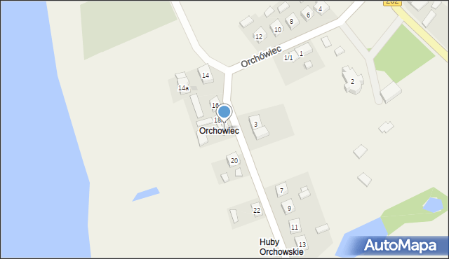 Orchowo, Orchówiec, 18/1, mapa Orchowo