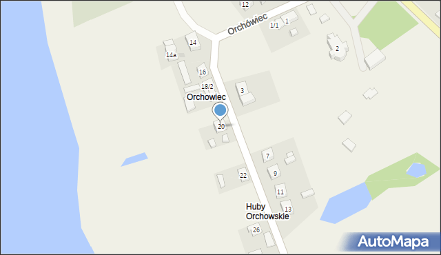 Orchowo, Orchówiec, 20, mapa Orchowo