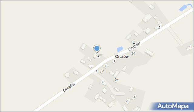 Orczów, Orczów, 8A, mapa Orczów