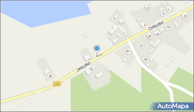 Orliczko, Orliczko, 1A, mapa Orliczko