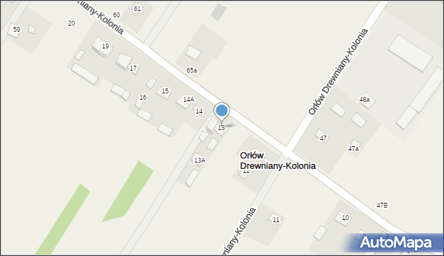 Orłów Drewniany-Kolonia, Orłów Drewniany-Kolonia, 13, mapa Orłów Drewniany-Kolonia