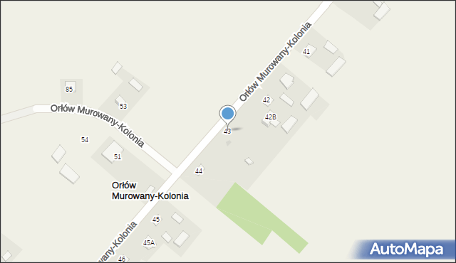Orłów Murowany-Kolonia, Orłów Murowany-Kolonia, 43, mapa Orłów Murowany-Kolonia