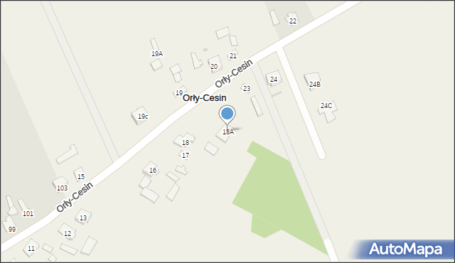 Orły-Cesin, Orły-Cesin, 18A, mapa Orły-Cesin