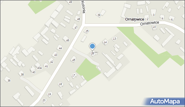 Ornatowice, Ornatowice, 16, mapa Ornatowice