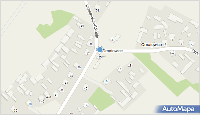 Ornatowice, Ornatowice, 25, mapa Ornatowice