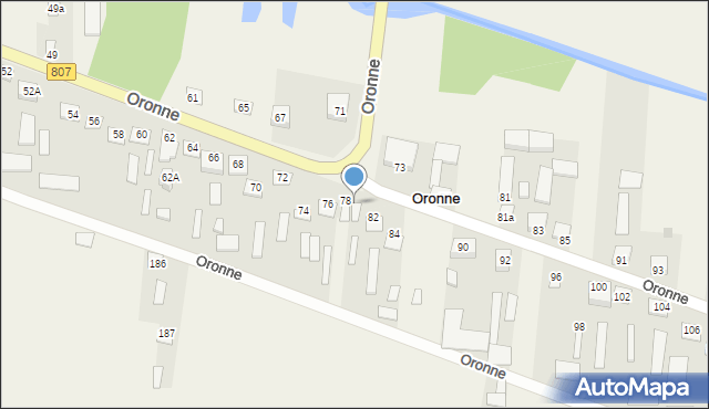 Oronne, Oronne, 80, mapa Oronne