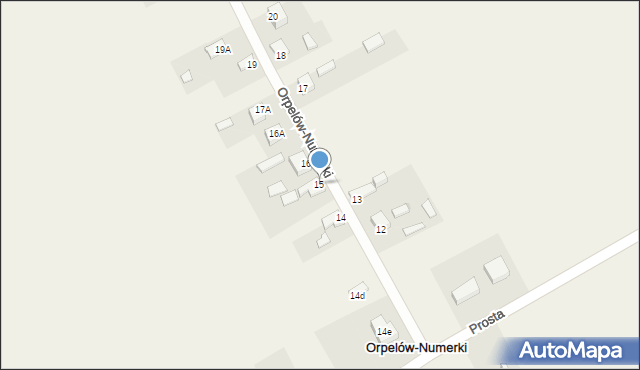 Orpelów-Numerki, Orpelów-Numerki, 15, mapa Orpelów-Numerki