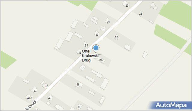 Ortel Królewski Drugi, Ortel Królewski Drugi, 35, mapa Ortel Królewski Drugi