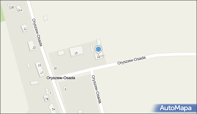 Oryszew-Osada, Oryszew-Osada, 14, mapa Oryszew-Osada