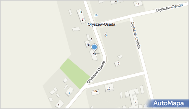 Oryszew-Osada, Oryszew-Osada, 5A, mapa Oryszew-Osada