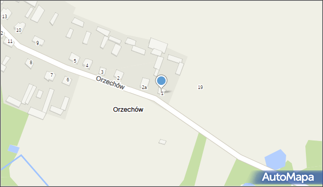 Orzechów, Orzechów, 1, mapa Orzechów