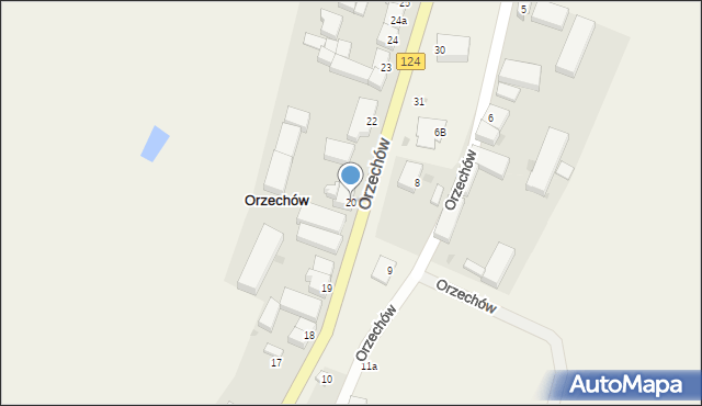 Orzechów, Orzechów, 20, mapa Orzechów