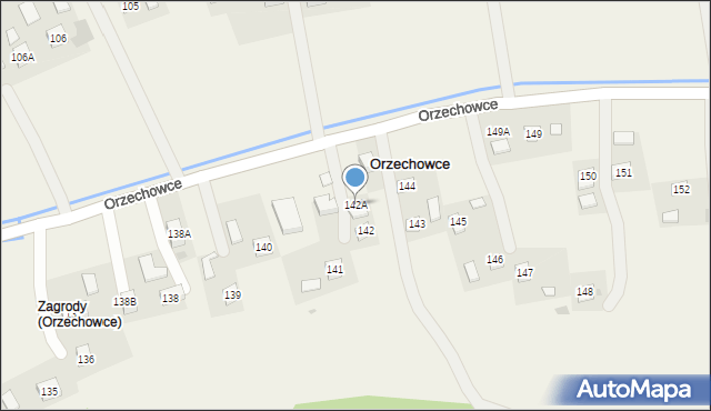 Orzechowce, Orzechowce, 142A, mapa Orzechowce