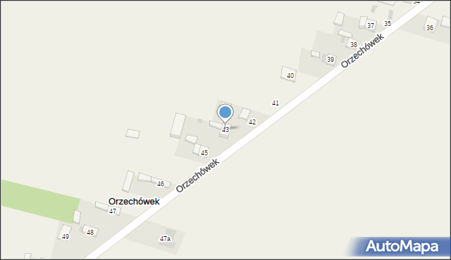 Orzechówek, Orzechówek, 43, mapa Orzechówek