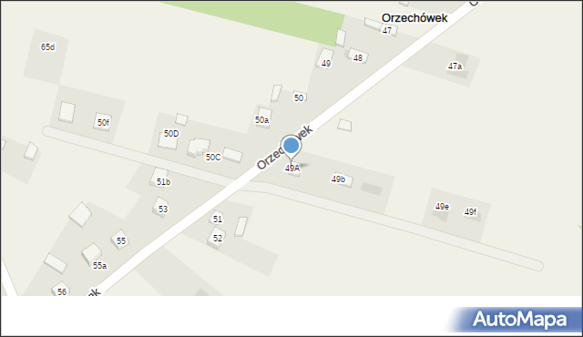 Orzechówek, Orzechówek, 49A, mapa Orzechówek