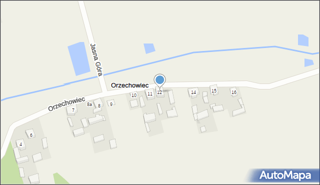 Orzechowiec, Orzechowiec, 12, mapa Orzechowiec