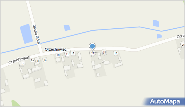 Orzechowiec, Orzechowiec, 14, mapa Orzechowiec