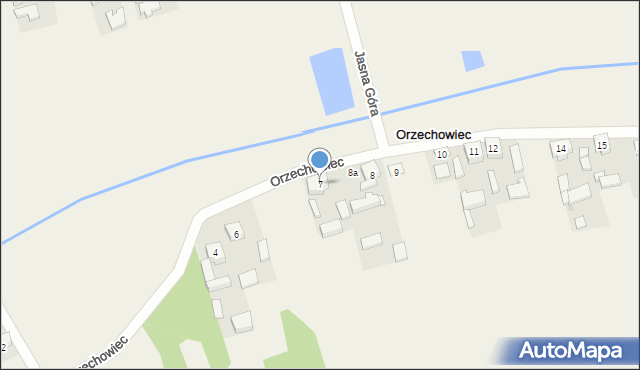 Orzechowiec, Orzechowiec, 7, mapa Orzechowiec