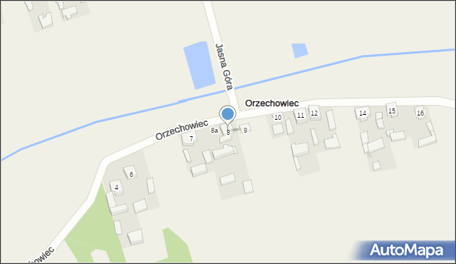 Orzechowiec, Orzechowiec, 8, mapa Orzechowiec