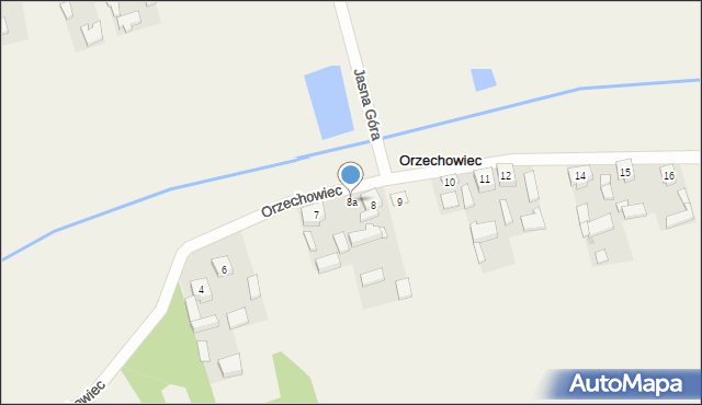 Orzechowiec, Orzechowiec, 8a, mapa Orzechowiec