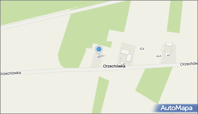 Orzechówka, Orzechówka, 43, mapa Orzechówka