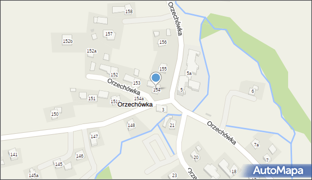 Orzechówka, Orzechówka, 154, mapa Orzechówka