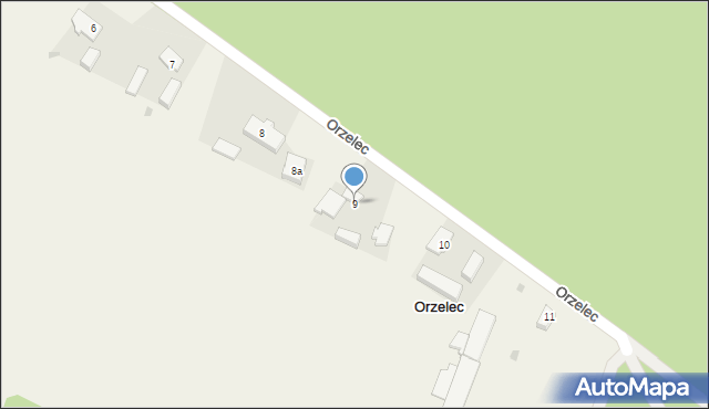 Orzelec, Orzelec, 9, mapa Orzelec