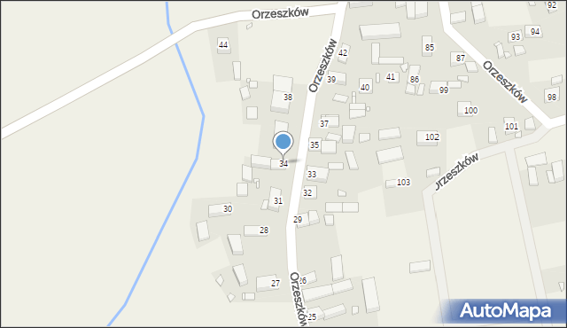 Orzeszków, Orzeszków, 34, mapa Orzeszków