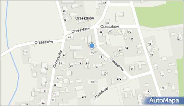 Orzeszków, Orzeszków, 85, mapa Orzeszków