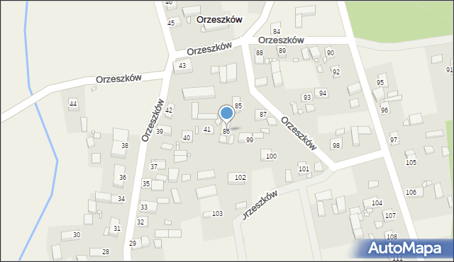 Orzeszków, Orzeszków, 86, mapa Orzeszków