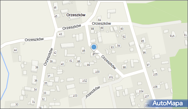 Orzeszków, Orzeszków, 87, mapa Orzeszków