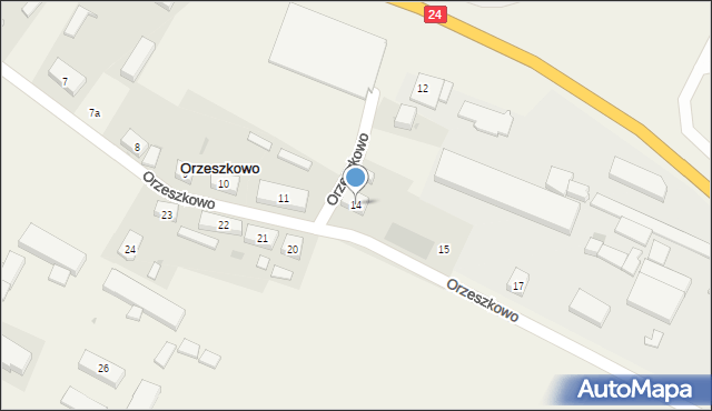 Orzeszkowo, Orzeszkowo, 14, mapa Orzeszkowo