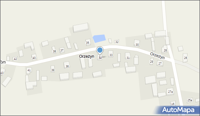 Orzeżyn, Orzeżyn, 34, mapa Orzeżyn