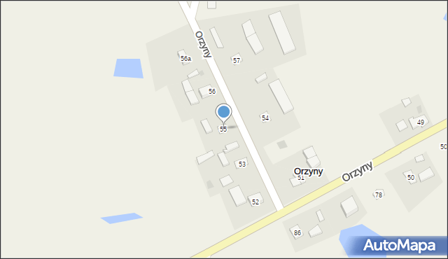 Orzyny, Orzyny, 55, mapa Orzyny