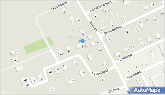 Ostróda, Ordonówny Hanki, 8, mapa Ostróda