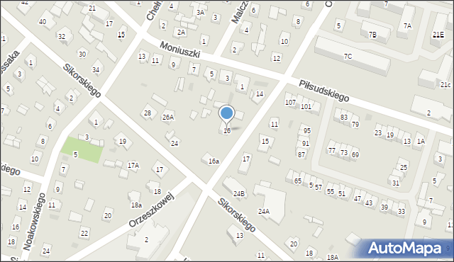 Ostrów Mazowiecka, Orzeszkowej Elizy, 16, mapa Ostrów Mazowiecka