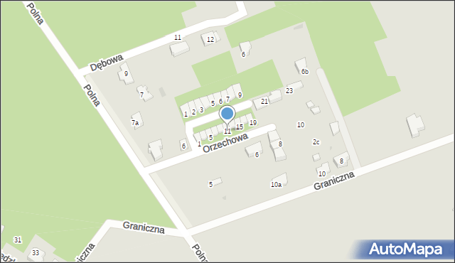 Ostrzeszów, Orzechowa, 11, mapa Ostrzeszów