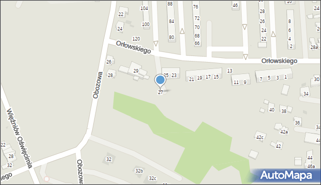 Oświęcim, Orłowskiego Aleksandra, 27, mapa Oświęcimia