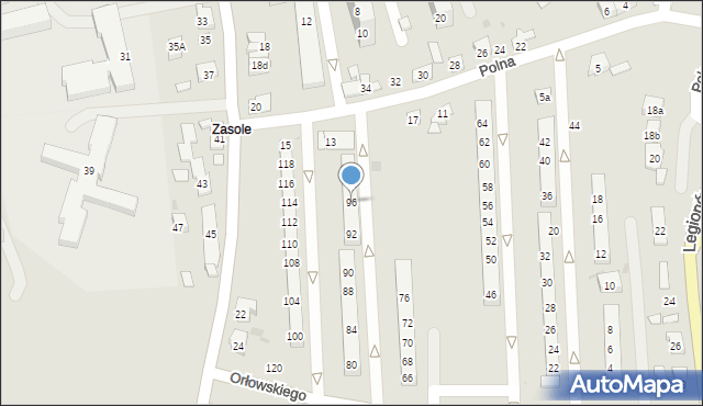 Oświęcim, Orłowskiego Aleksandra, 96, mapa Oświęcimia