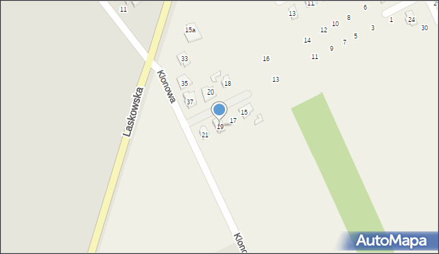 Parczew, Orzechowa, 19, mapa Parczew