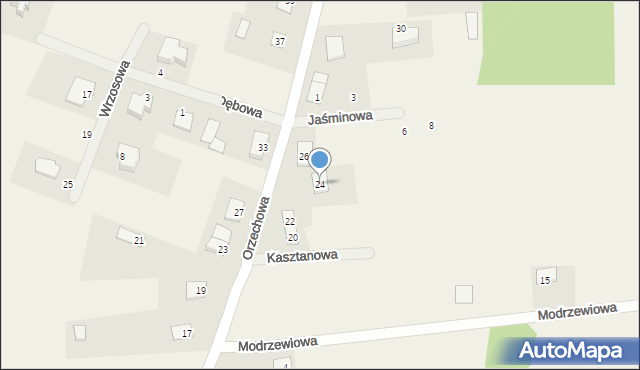 Pawłówek, Orzechowa, 24, mapa Pawłówek