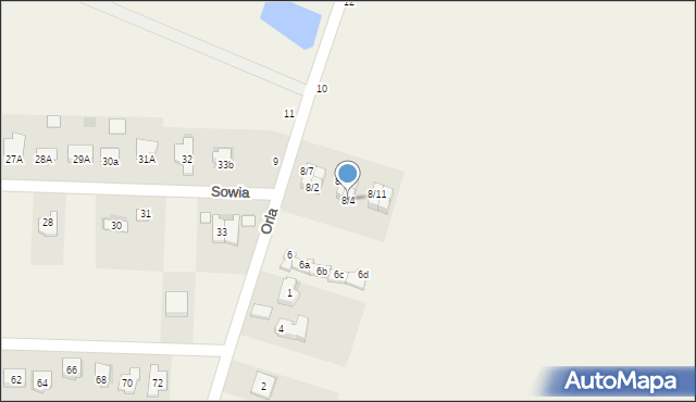 Piaseczna Górka, Orla, 8/4, mapa Piaseczna Górka