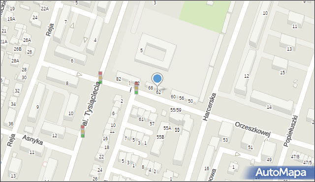 Piastów, Orzeszkowej Elizy, 64, mapa Piastów