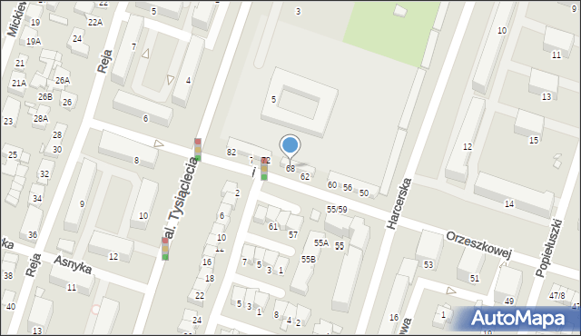 Piastów, Orzeszkowej Elizy, 68, mapa Piastów