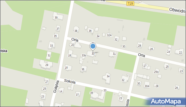 Podkowa Leśna, Orla, 33, mapa Podkowa Leśna