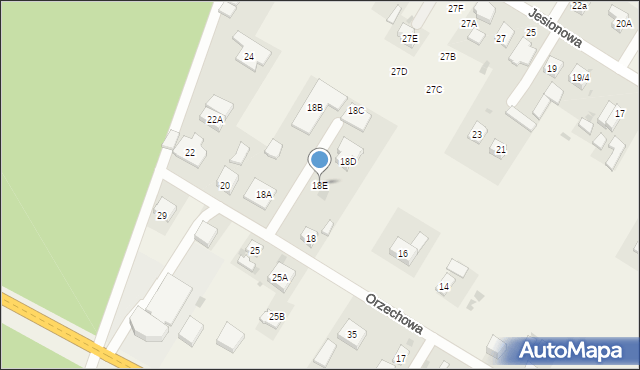 Poniatów, Orzechowa, 18E, mapa Poniatów